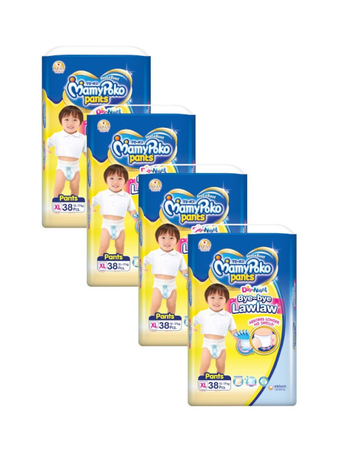 MamyPoko Instasuot Pants XL 38 pcs x 4Packs (152 edamama